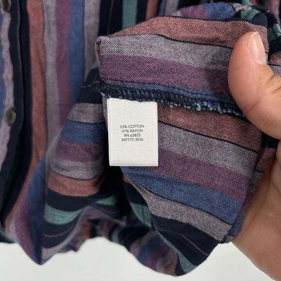 CJ Banks Women's Striped Button Front Groovy Tunic Blouse Multicolor Size 3X - Picture 3 of 9